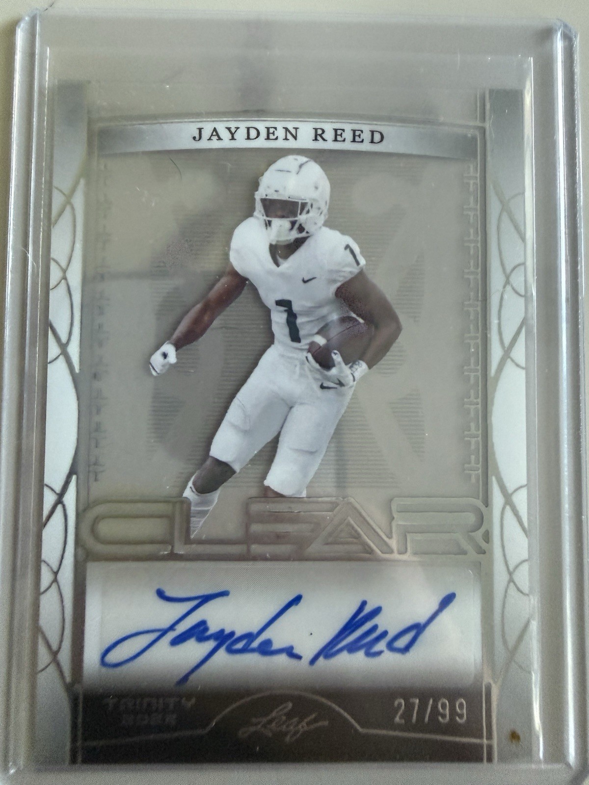 2022 Leaf Trinity - Clear Auto Jayden Reed #CA-JR1 Silver /99 (AU, RC)