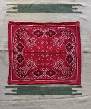 Vintage 1950s Red FAST COLOR 100 Cotton RN 15234 Bandana Rockabilly USA Made