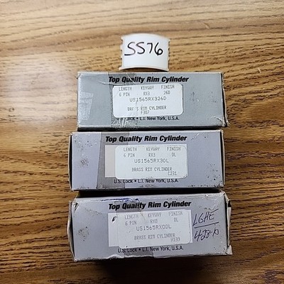 U.S. Lock 1565RX 6 Pin RX0/RX3 Keyway Brass Rim Cylinders Lot Of 3