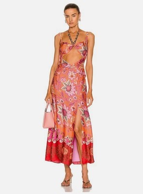 Nwt Alexis Nisa Floral Cut-Out Midi-Dress size Xs
