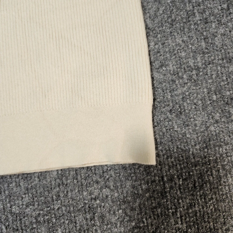 Theory Top Womens Small Ivory Ribbed Halter Neck Silk Cashmere Pullover READ - Image 2 of 4