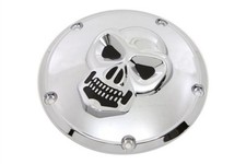 Cubierta Derby Calavera Cromada y Negra V-Twin 42-0092 para Harley Twin Cam 99-17