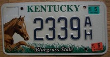 Kentucky License Plate - 2013 - 2339ah - Ky Horse Council Kentucky License Plate - 2013 - 2339ah - Ky Horse Council