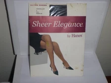 Hanes Sheer Elegance Control Top Pantyhose - Sheer Toe - Size D - Onyx