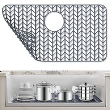 Silicone Sink Protectors for Kitchen Sink, 26''x 14'' Folding Non-slip Sink M...