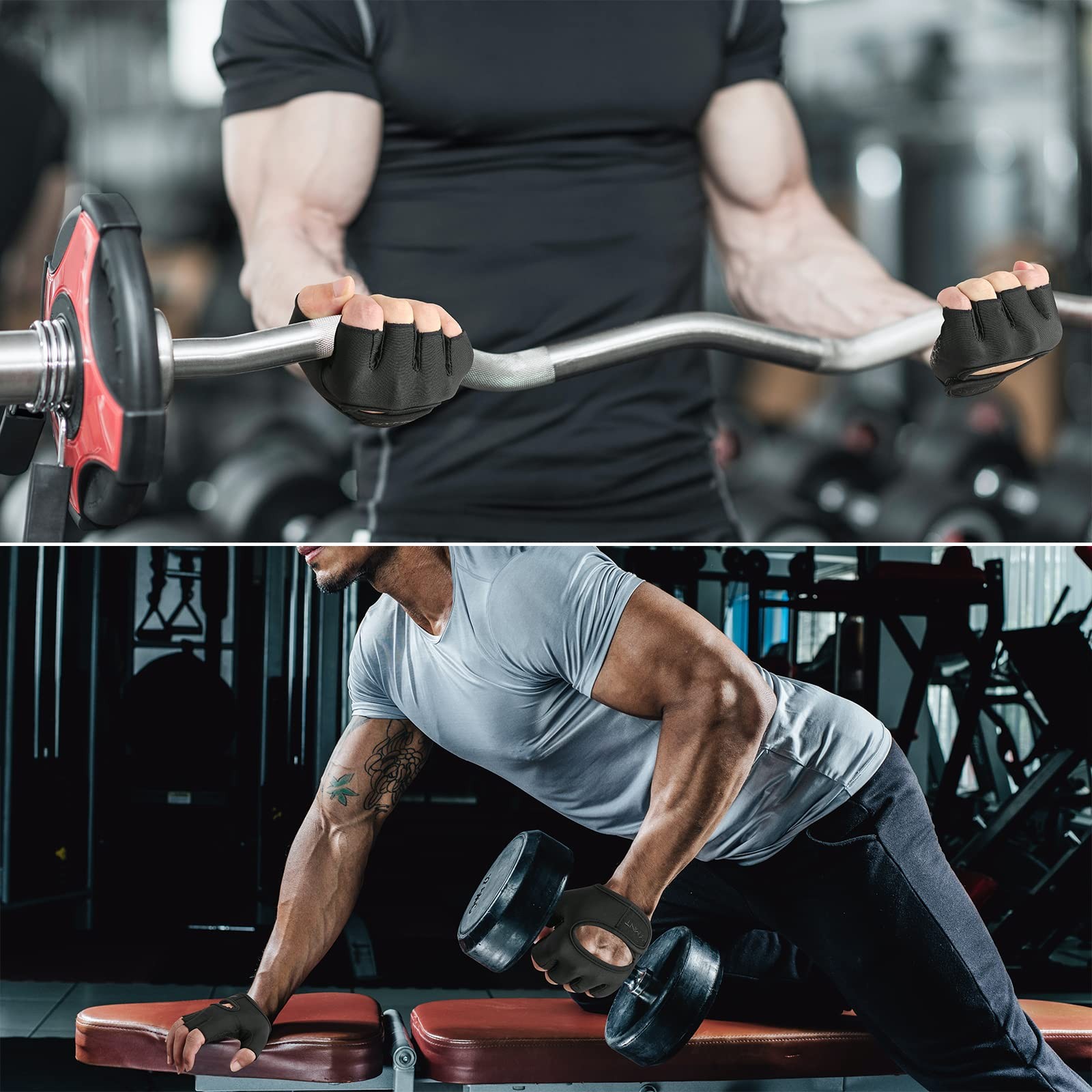 Minimal Weight Lifting Gloves,Short Micro Workout Gloves Grip Pads with Full ...