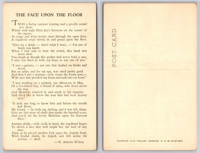 The Face Upon The Floor Poem Postcard