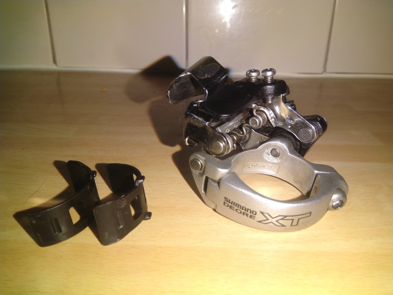 Shimano XT 3x9 34.9MM low clamp bottom pull Front mech FD-M750 VGC