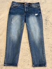 Democracy Jeans Womens 12 Ab Solution Blue Stretch Denim Mid Rise Slim Ankle