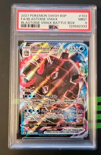 Pokémon TCG Blastoise VMAX SWSH103 PSA 9