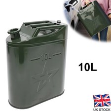 10L Metal Jerry Can Green Car Storage Fuel Petrol Diesel Container & Flexi Spout