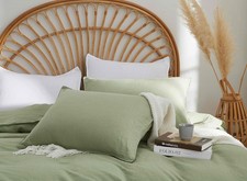 100 French Linen Pillowcases 20x26 Inches Set of 2 Standard Pillow Shams with
