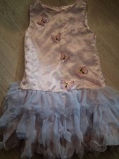 Biscotti Pink White Butterfly Floral Sleeveless Tulle Bow Party Dress Size 5