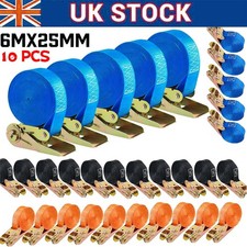 10x Endless Ratchet Lashing Straps Tie Down Straps 6Mx25mm Cargo Lashing 1000kg