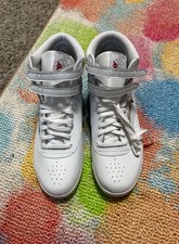 Reebok White Freestyle Hi High-Top Sneakers Lace Up Double Ankle Straps
