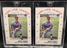 JEFF KENT ~ 1988 P&L #169 Cape Cod League Rookie Card Cotuit Kettleers 2 Cards