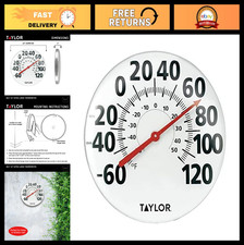 Extra Large 18" Metal Wall Thermometer - Easy Read for Indoor Outdoor Use, Patio