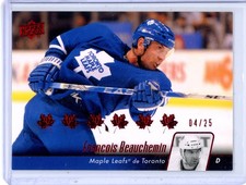 2010-11 Upper Deck French Francois Beauchemin 18 Red 04/25 Toronto Maple Leafs