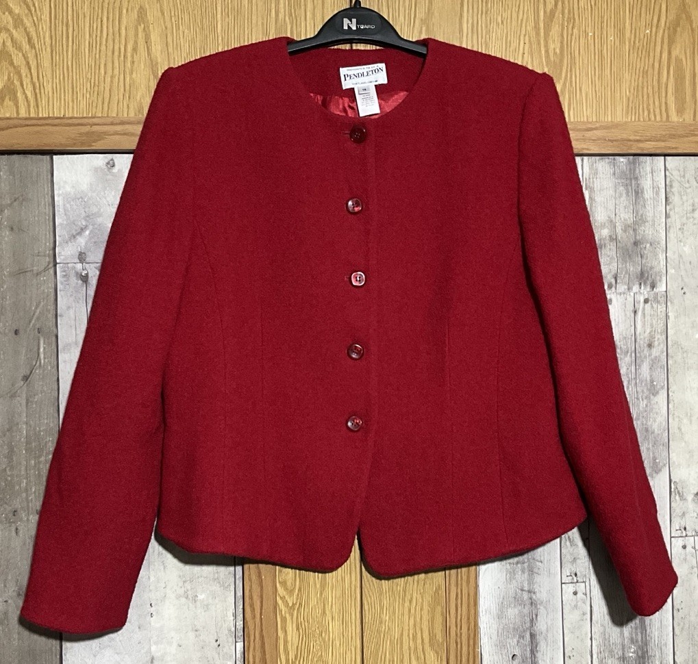 Vintage Pendleton 91% Wool Red Lined Button Front… - image 6