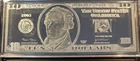 Washington Mint 4 oz. .999 Fine Silver Bar  2005 $10 Bill In Capsule