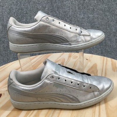 Puma Vikky Shoes Womens 8 Athletic Low Top Sneakers Metallic Gray NO INSOLES