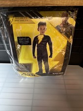 NEW Black Adam Light Up Halloween Costume Child Large 12-14 Kids Boys Jumpsuit