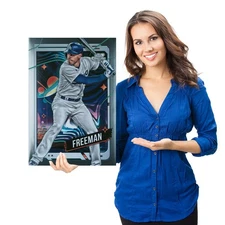 Freddie Freeman LA Dodgers Chrome MLB Baseball Poster Canvas Print