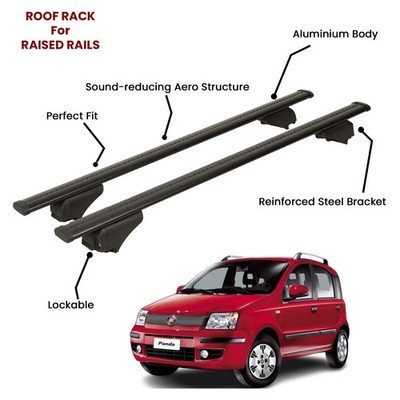 Pcs Black Cross Bars for FIAT PANDA CROSS SUV 2014-