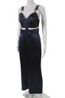 Fleur du Mal Women Jumpsuit Dark Blue Silk V-Neck Sleeveless Size 4 — photo 2