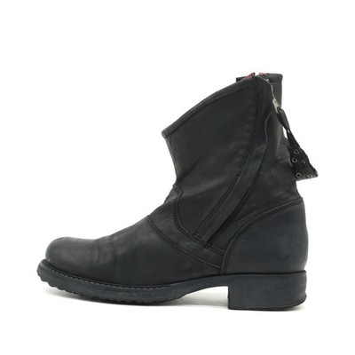 Buffalo Damen Vintage Stiefelette Stiefel Schwarz Leder Boots Stiefeletten EU 38