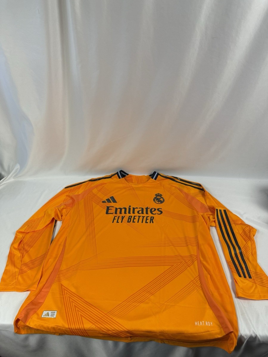 Real Madrid Adidas 24/25 Long Sleeve Orange Away Jersey IT5194