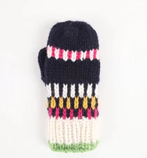 New Roxy Now Trip Blue Knit Woven Mittens Warm Winter Gloves Womens One Size