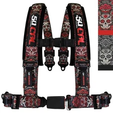 4 Point Racing Harness Seat Belt 2" & 3" Push Button UTV/SXS Off-Road Vehicle