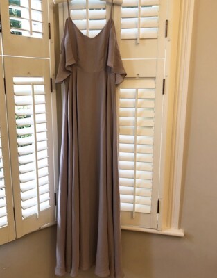 rewritten bridesmaid dress Simple V-neck Ruffled Sleeves Plus Size Chiffon Bridesmaid Dress main image 0