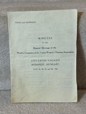 1928 Meeting Minutes Worlds Committee of YWCA Budapest Hungary