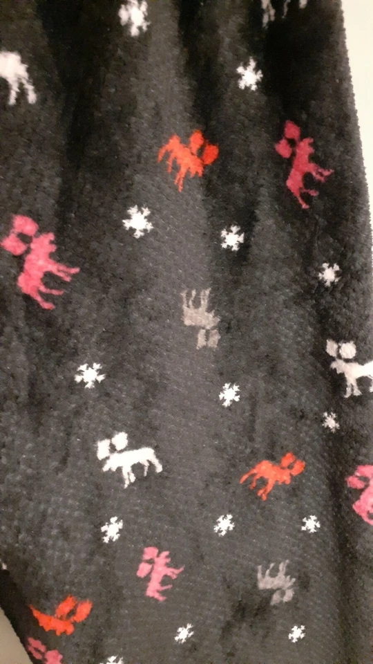 Pantalones de pijama Muk Luks negros salón dormir reno mediano 32-36"  Foto 2 de 4