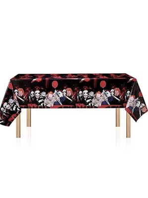 (x2) 3pcs Horror Movie Character Tablecloth for Halloween Party Decorations
