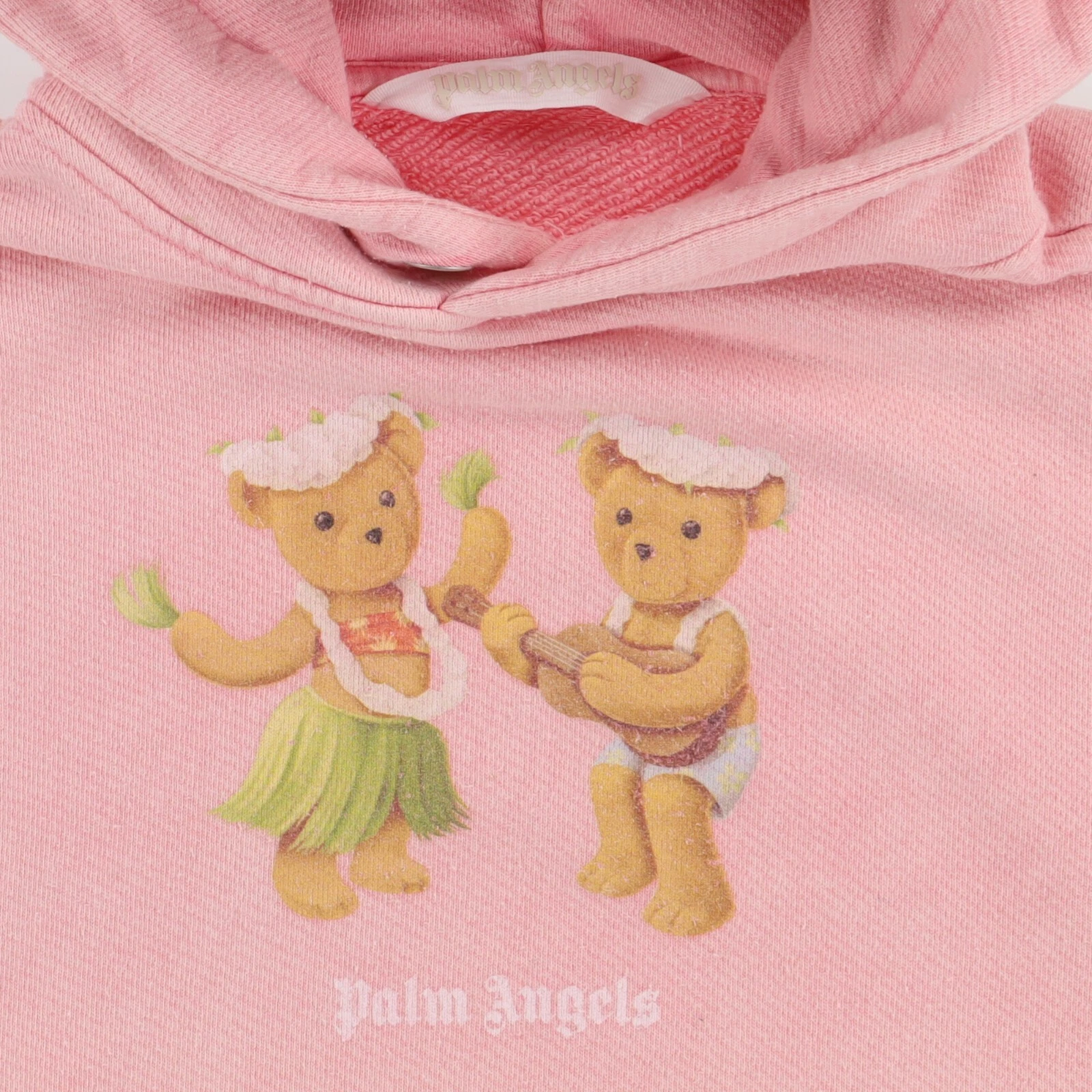 Felpa con cappuccio oversize Palm Angels rosa orsi danzanti logo taglia L SS22 PREZZO AL PUBBLICO $970