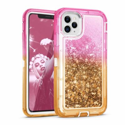 For iPhone 14 Pro Max 14 Plus 14 Shockproof Liquid Glitter Bling Heavy Duty Case