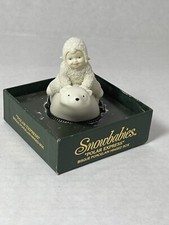 Snowbabie Bisque Porcelain Hinged Trinket Box Figurine Polar Express Bear
