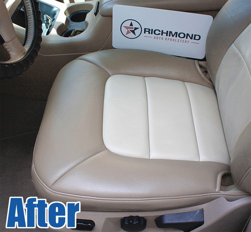 02-05 Ford Explorer Eddie Bauer PERFORADA - Cubierta de asiento inferior de cuero del conductor bronceada - Imagen 9 de 11