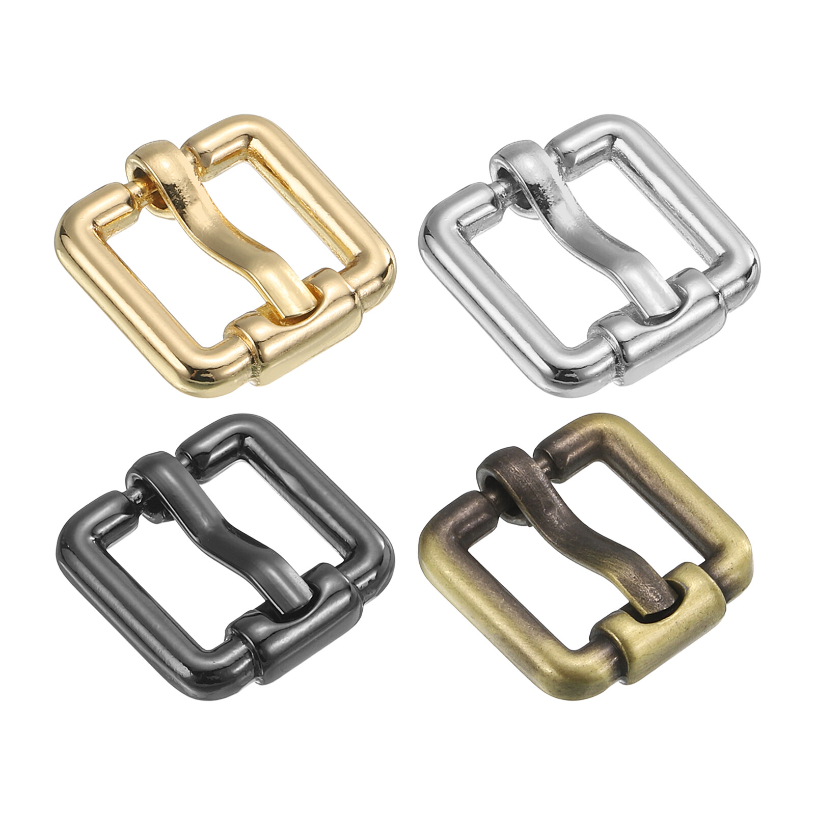 1Set Metal Roller Buckles 10mm Slider Movable Bar Strap Adjuster (4 Colors)