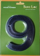 Modern House Street Address Metal Zinc Wide Numbers 0-9 BLACK 5"