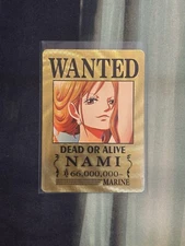 Nami One Piece Wanted Poster Gold Card