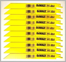 8" X 18 TPI DW4821 Metal Cut Reciprocating Saw Blades LOT of 10 Dewalt DW4821B