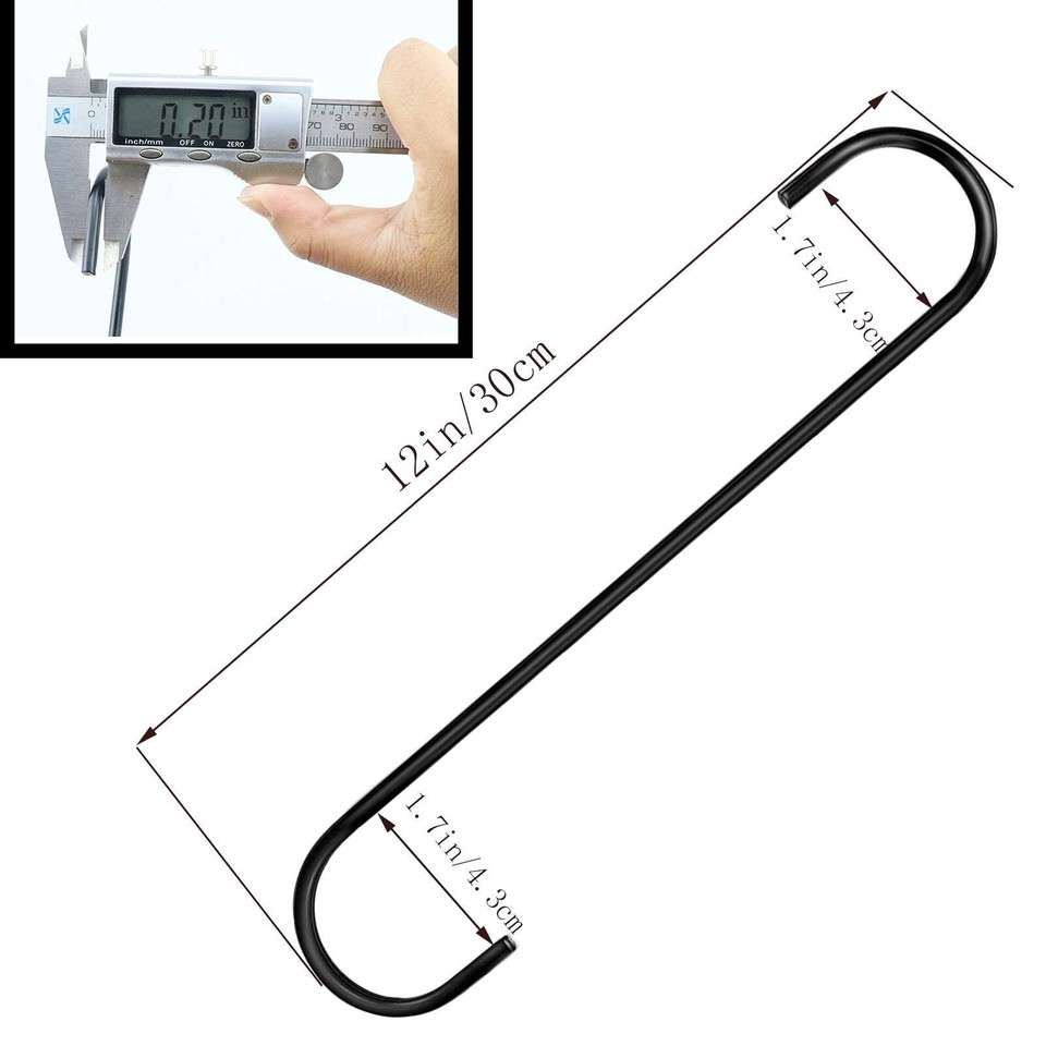 12 inch 8 Pack Extra Large S Hooks Heavy Duty Long S Hooks for Hanging
