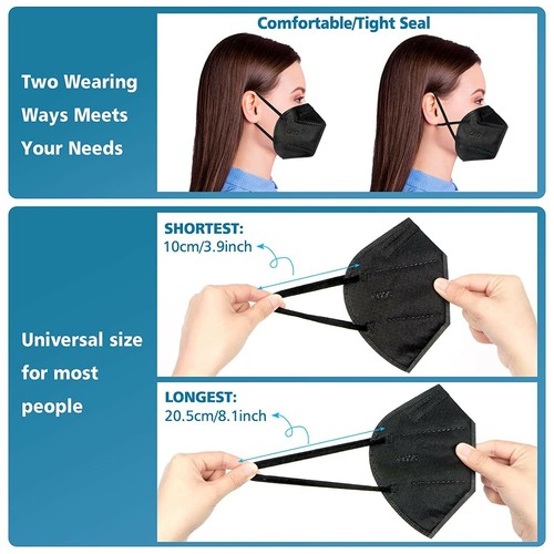 KN95 Face Mask, 30 Pack Cup Dust Safety Face Masks, 5-Ply Breathable and Comfort - Foto 5 di 6