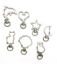 10 pcs DIY Dolphin Clam Heart Star Lobster Clasp Hook Pendant Keyring Keychain