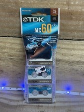 TDK Microcassette MC 60 Blank Cassette Tape 60 Minutes 3 Pack New NOS