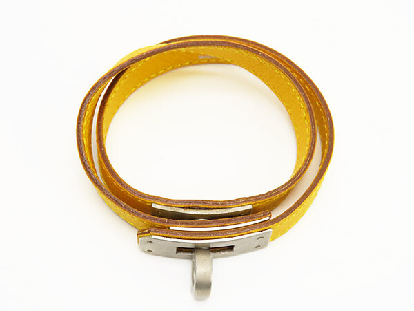 Hermes Kelly Double Tour Bracelet Star Mark Yellow Silver Hermes Kelly Double Tour Bracelet Star Mark Yellow Silver